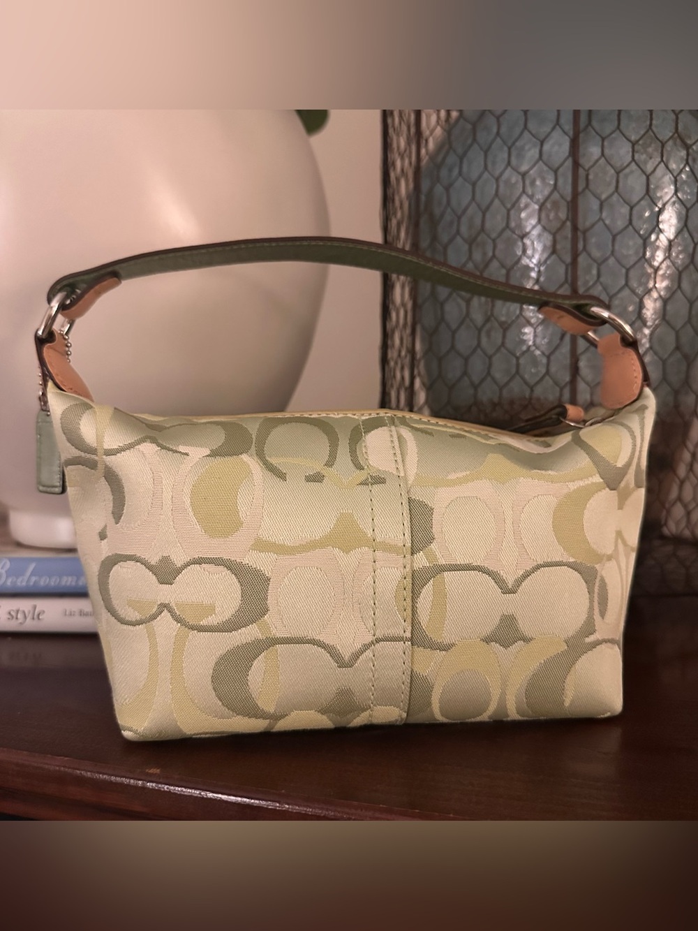 Rare Y2K Coach Optic Signature C Mini Bag / Pouch (6561) | Pistachio - Picture 5 of 16